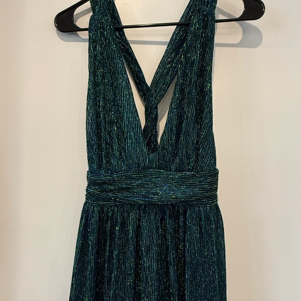 NWT Lulus Sparkly Green and Black Dress - Picture 2 of 6